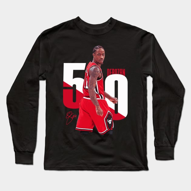 Demar Derozan 50 Point Game Long Sleeve T-Shirt by Juantamad